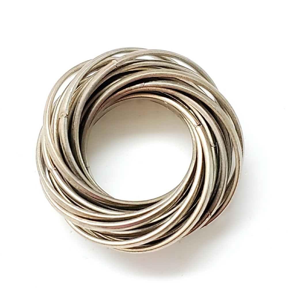 Gold/Brass Tone Swirl Multi-Rings Rolling Ring